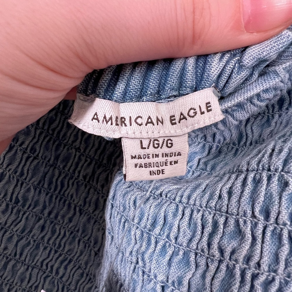 NWT American Eagle Outfitters Smocked Mini Dress- Sz: L - Picture 7 of 13